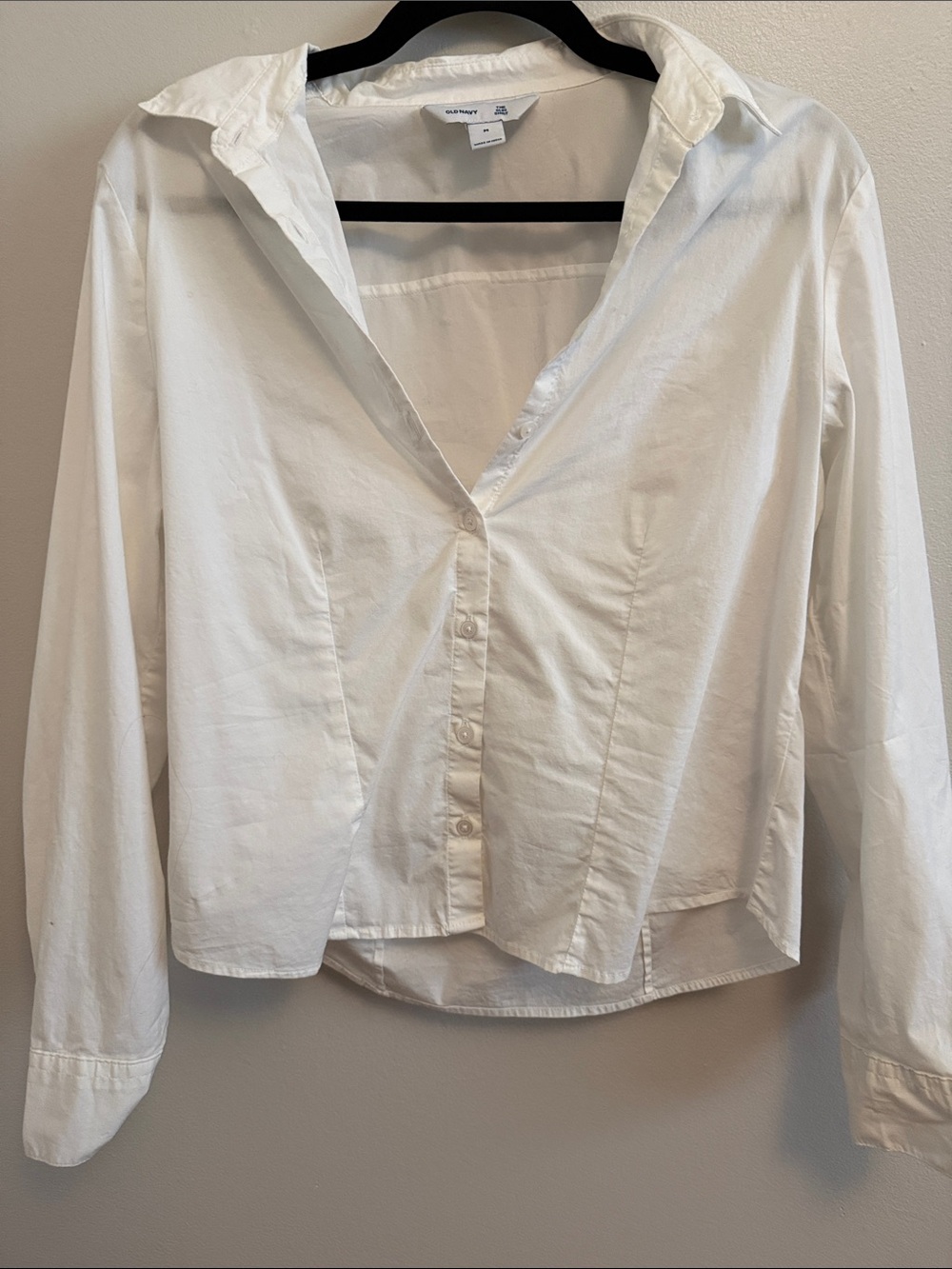 Old Navy White Women's Button-Down Collared Shirt